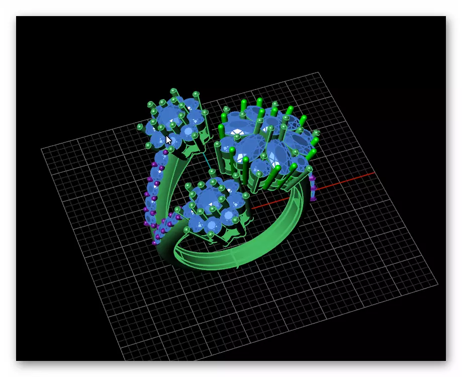 marquise and round bypass jewelry ring  3D print model_1