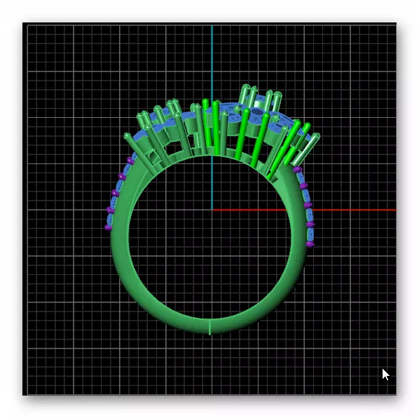 marquise and round bypass jewelry ring  3D print model_2