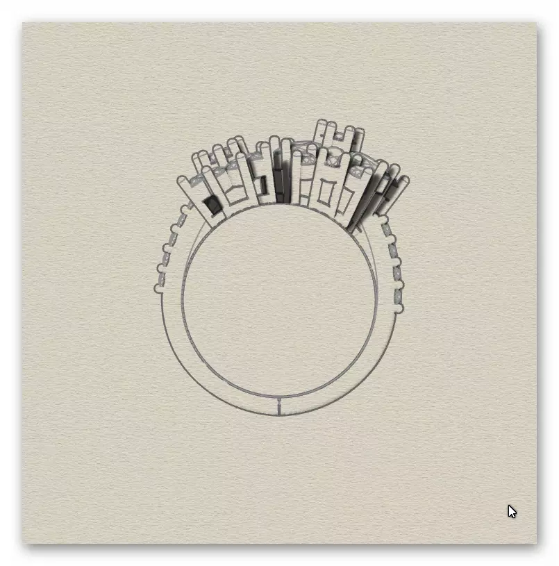 marquise and round bypass jewelry ring  3D print model_7