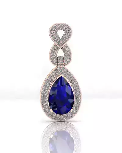 pave setting pear high jewelry pendant
