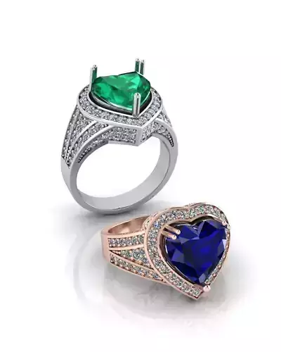 heart halo engagement high jewelry ring 