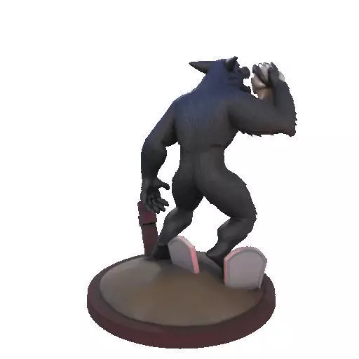 2643COLOR Werewolf Howling with Skull  3D Model  Halloween 3D print model_20