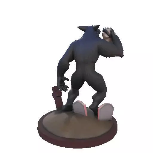 2643COLOR Werewolf Howling with Skull  3D Model  Halloween 3D print model_21