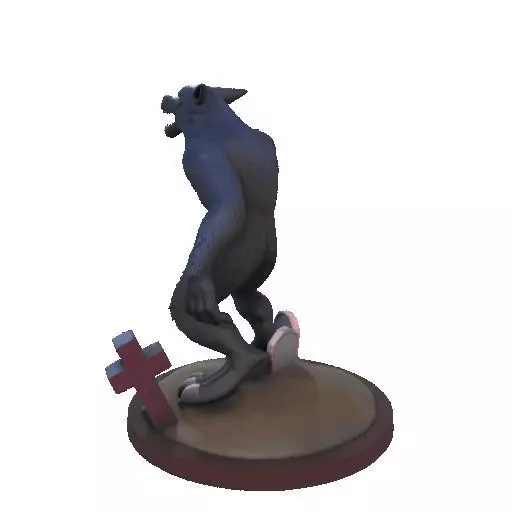 2643COLOR Werewolf Howling with Skull  3D Model  Halloween 3D print model_28