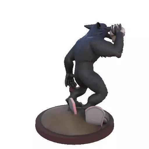 2643COLOR Werewolf Howling with Skull  3D Model  Halloween 3D print model_18