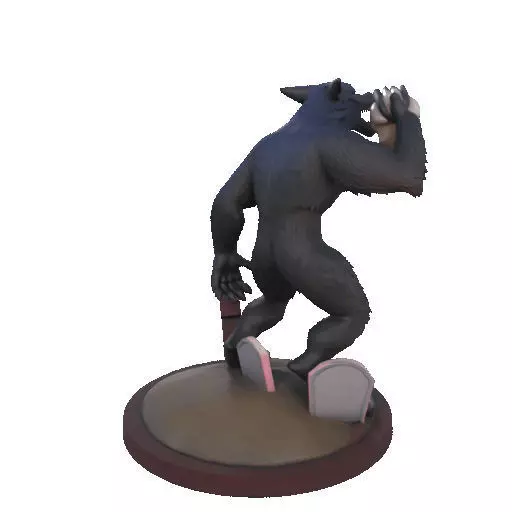 2643COLOR Werewolf Howling with Skull  3D Model  Halloween 3D print model_19