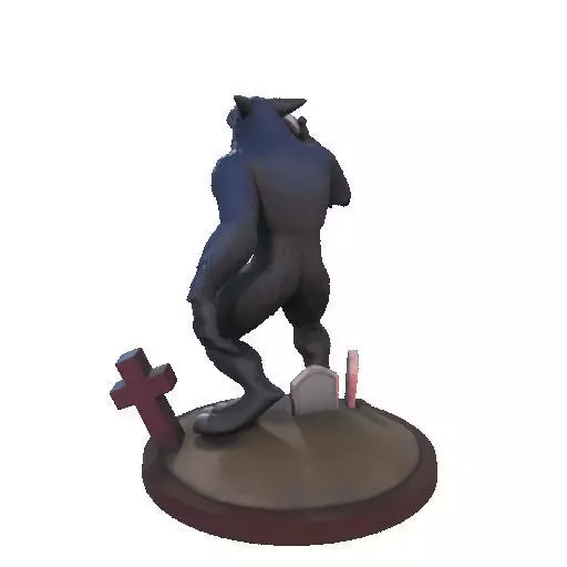 2643COLOR Werewolf Howling with Skull  3D Model  Halloween 3D print model_26