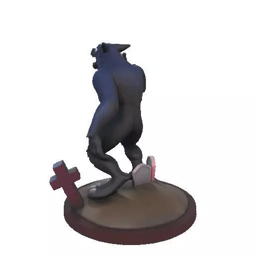 2643COLOR Werewolf Howling with Skull  3D Model  Halloween 3D print model_27