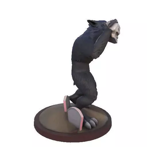 2643COLOR Werewolf Howling with Skull  3D Model  Halloween 3D print model_15