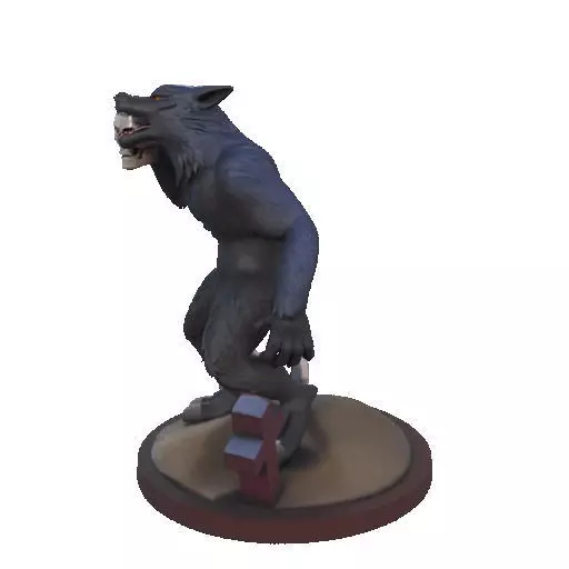 2643COLOR Werewolf Howling with Skull  3D Model  Halloween 3D print model_32