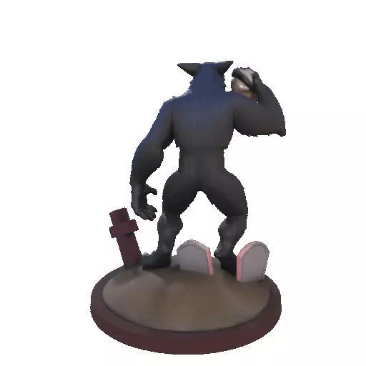 2643COLOR Werewolf Howling with Skull  3D Model  Halloween 3D print model_22