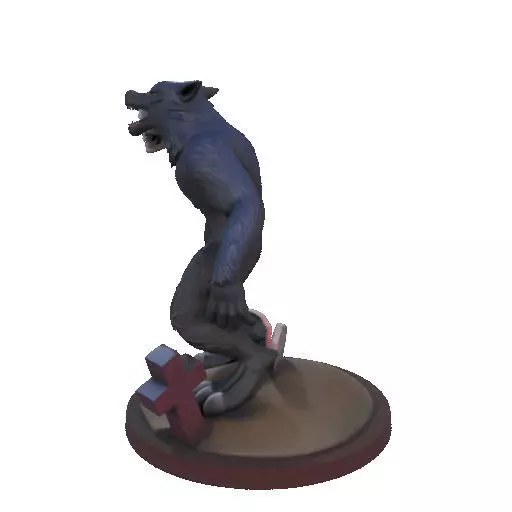 2643COLOR Werewolf Howling with Skull  3D Model  Halloween 3D print model_30