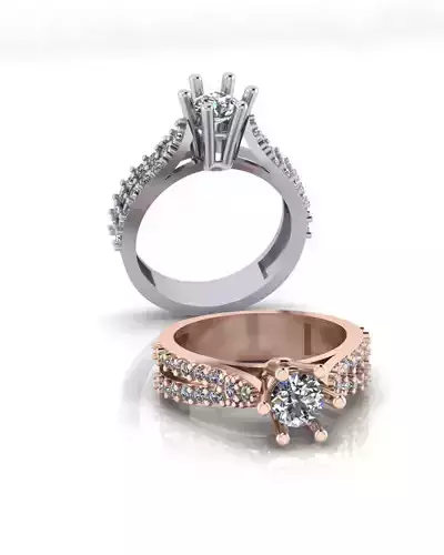 solitaire pave setting engagement jewelry ring 
