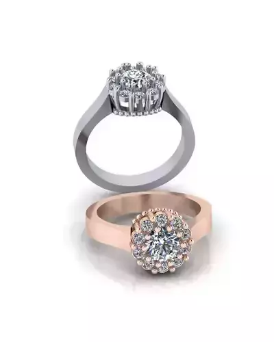 round halo engagement jewelry ring 