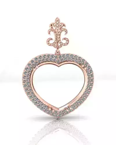 heart love pave setting jewelry pendant
