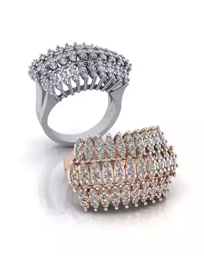 pave setting illusion marquise shape jewelry ring 