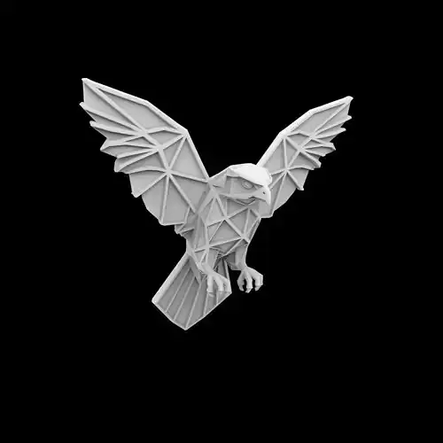 Geometric Hawk Wall Art 3D Print Model