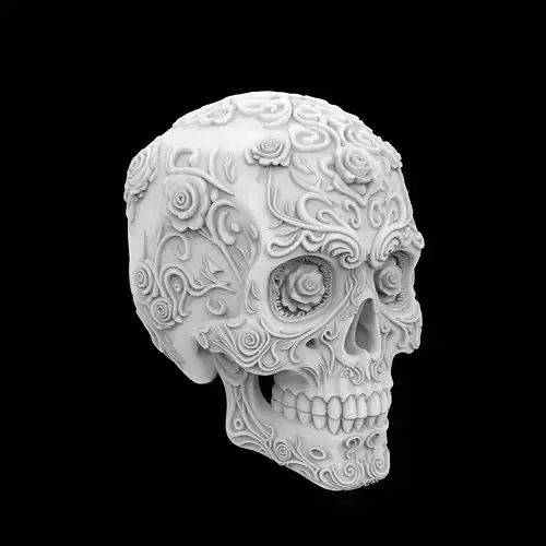 Ornate Gothic Skull 3D Print Model
