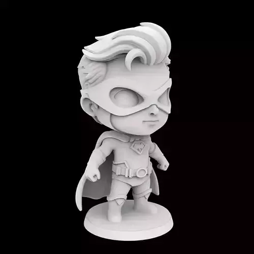 Superhero Chibi Figurine 3D Print Model