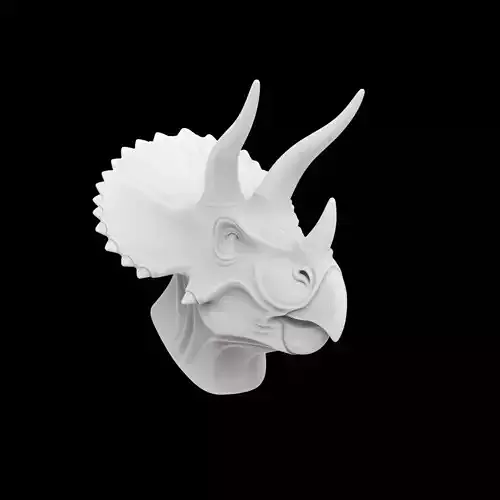 Triceratops Bust 3D Print Model