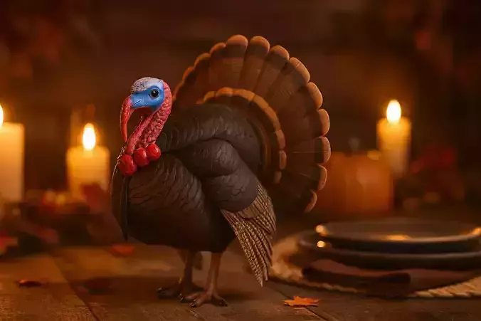 Realistic Turkey Thanksgiving Decor Wild Turkey