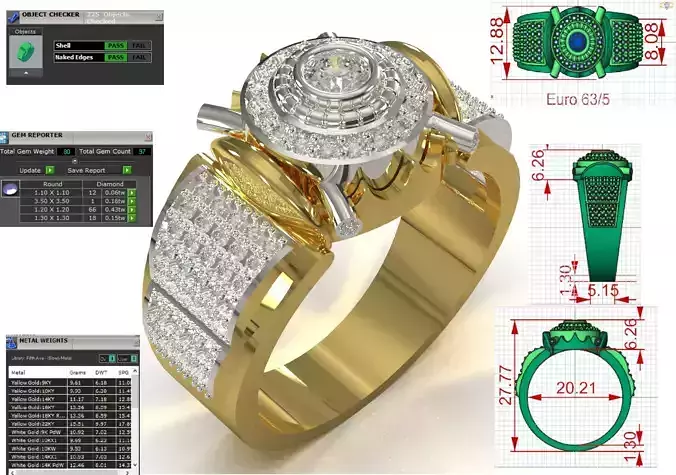 Luxury men jewelry STL 3DM 3D gold ring model mr0317