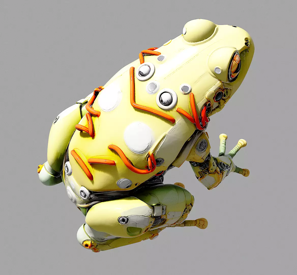 Cyborg Frog 3D Model PBR Low-poly 3D model_5