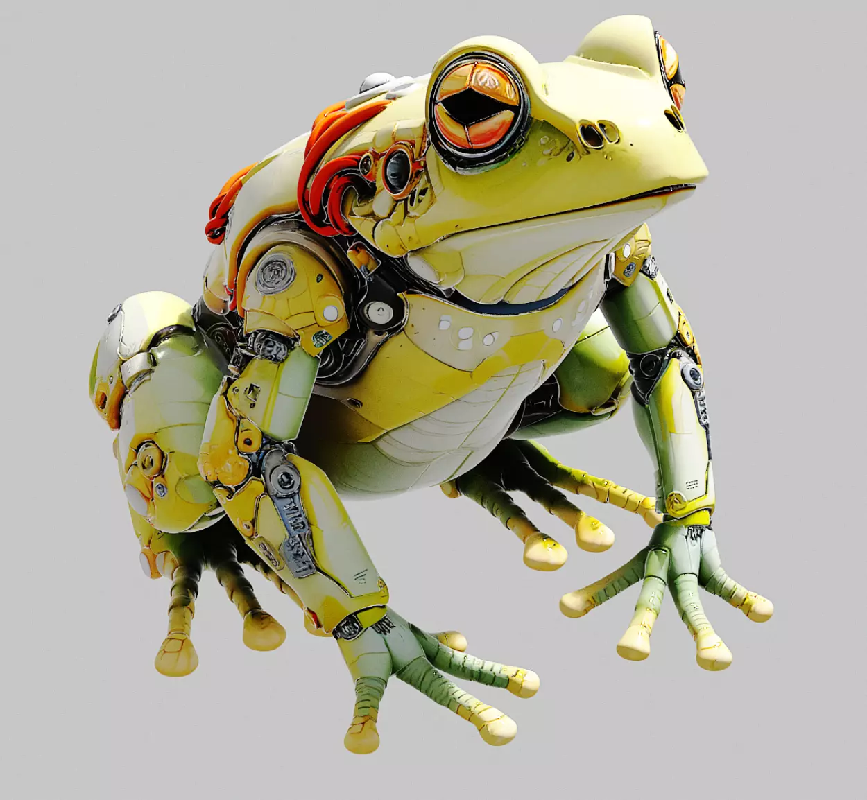 Cyborg Frog 3D Model PBR Low-poly 3D model_1