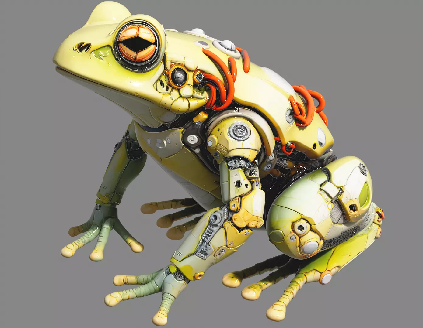 Cyborg Frog 3D Model PBR Low-poly 3D model_3