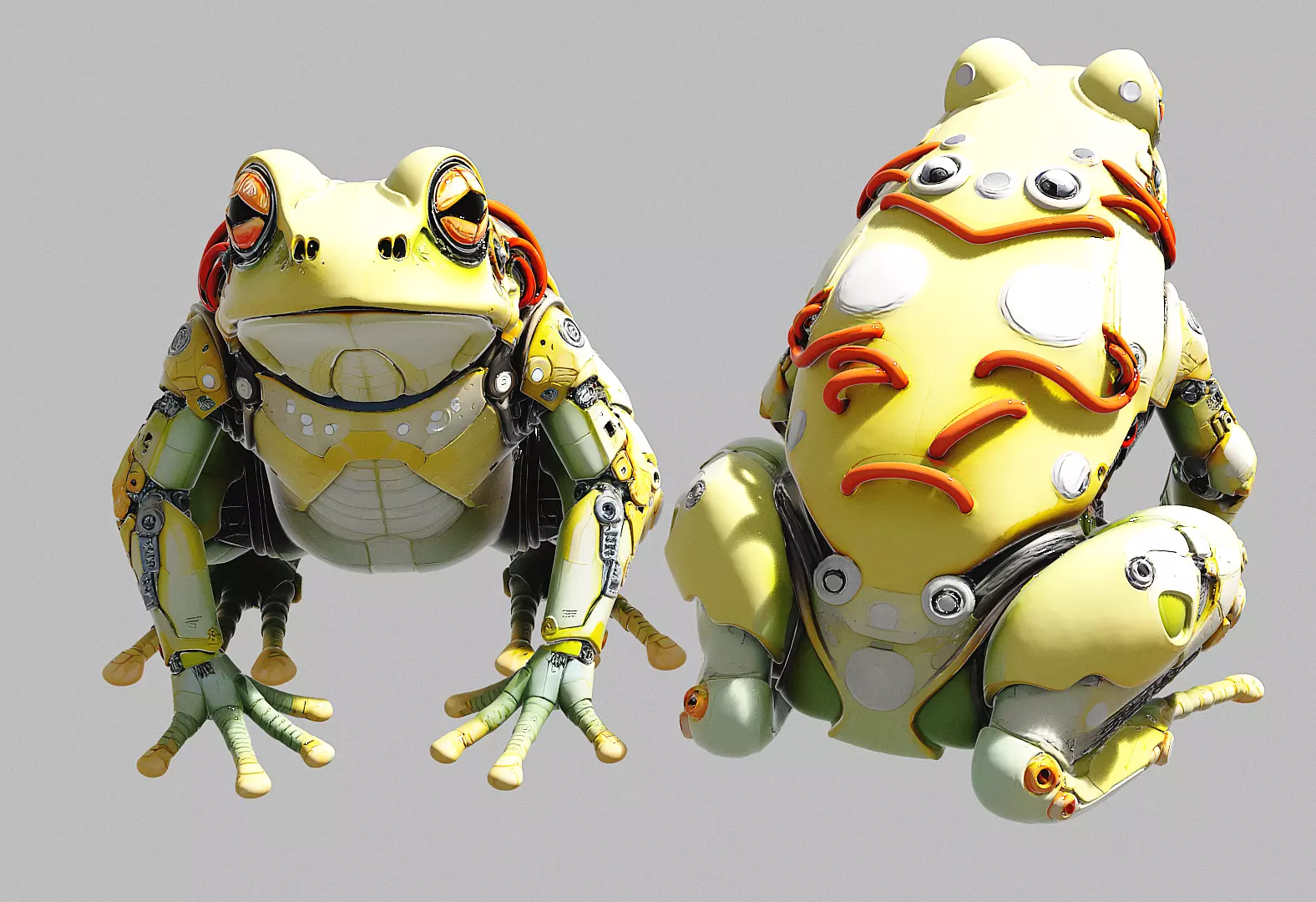 Cyborg Frog 3D Model PBR Low-poly 3D model_2