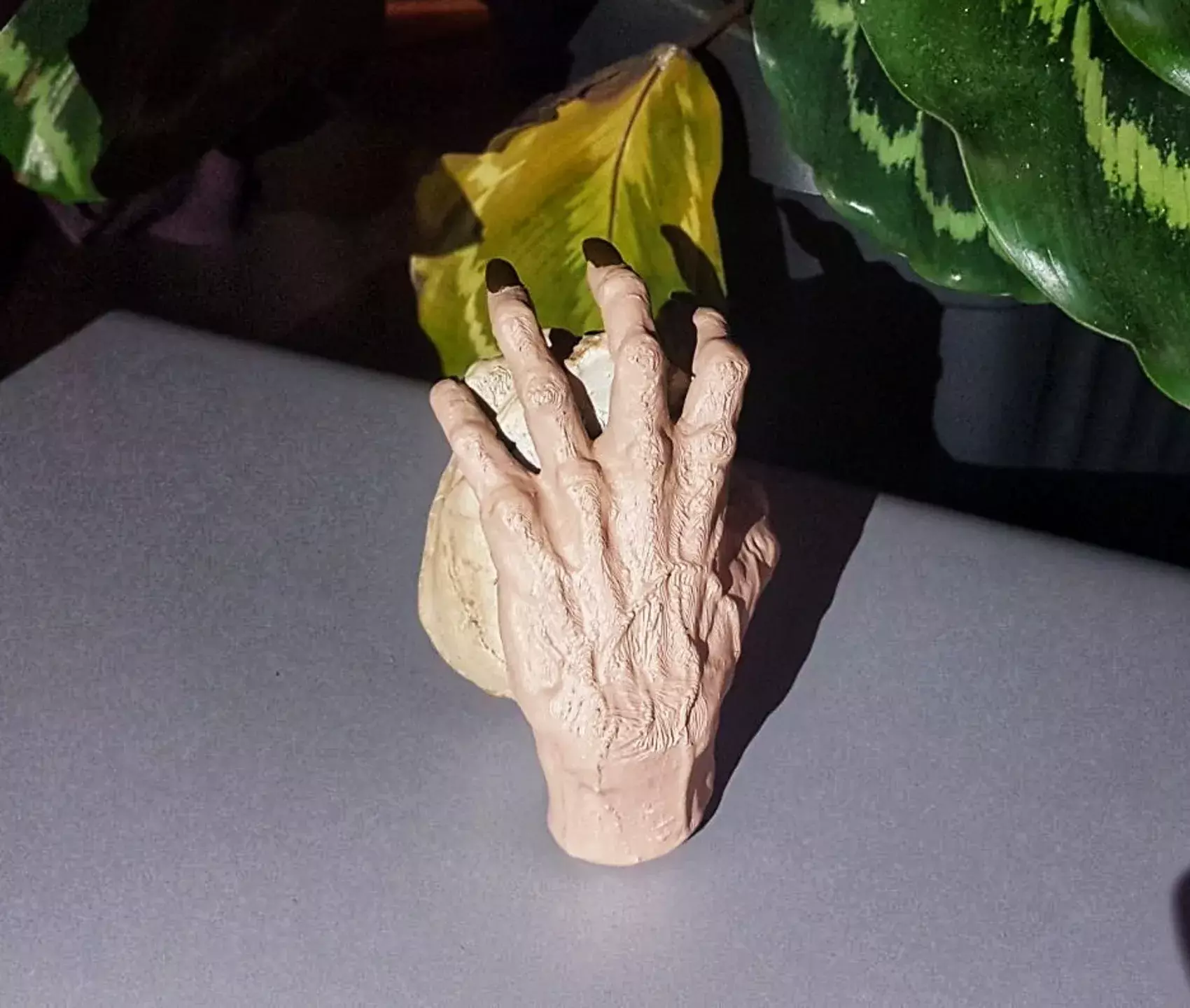 Witch Hand Holding Pumpkin Skull STL 3D print model_4