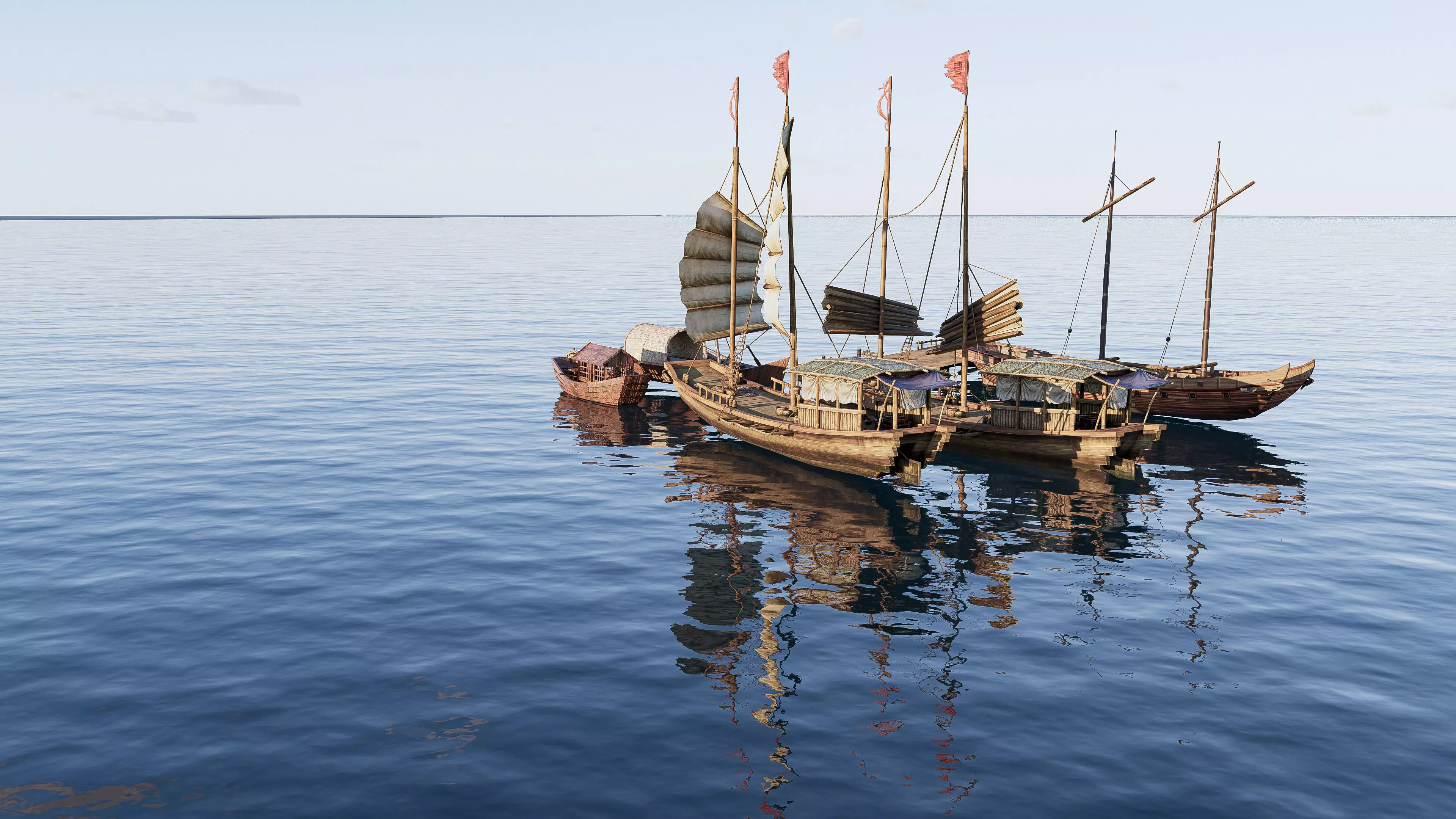 Wooden boat collection 2 Low-poly 3D model_12