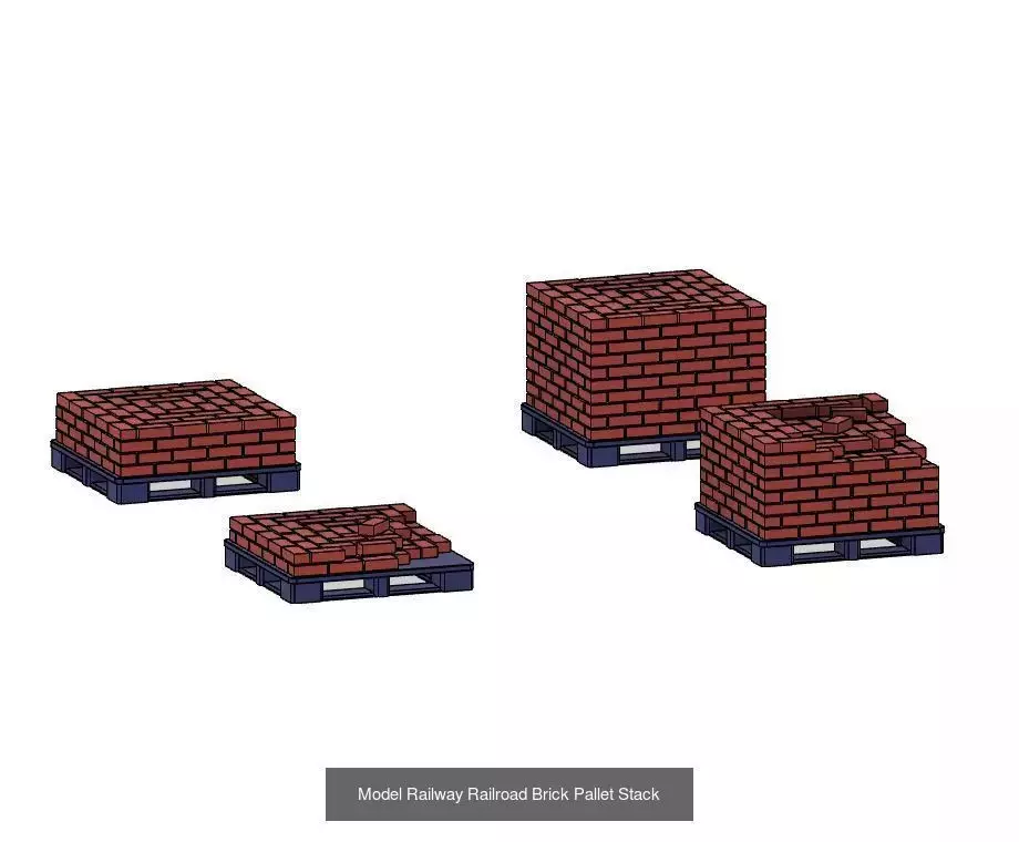 Model Railway Construction Roadside Items 3D Model Collection_5