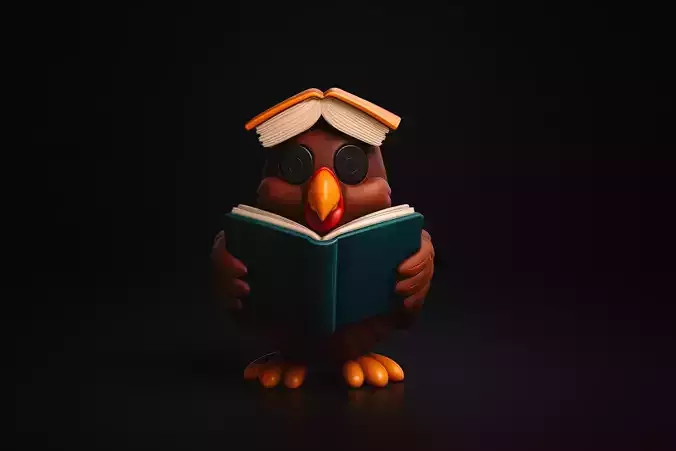 Thanksgiving Turkey with Book Figurine Holiday Table Decor