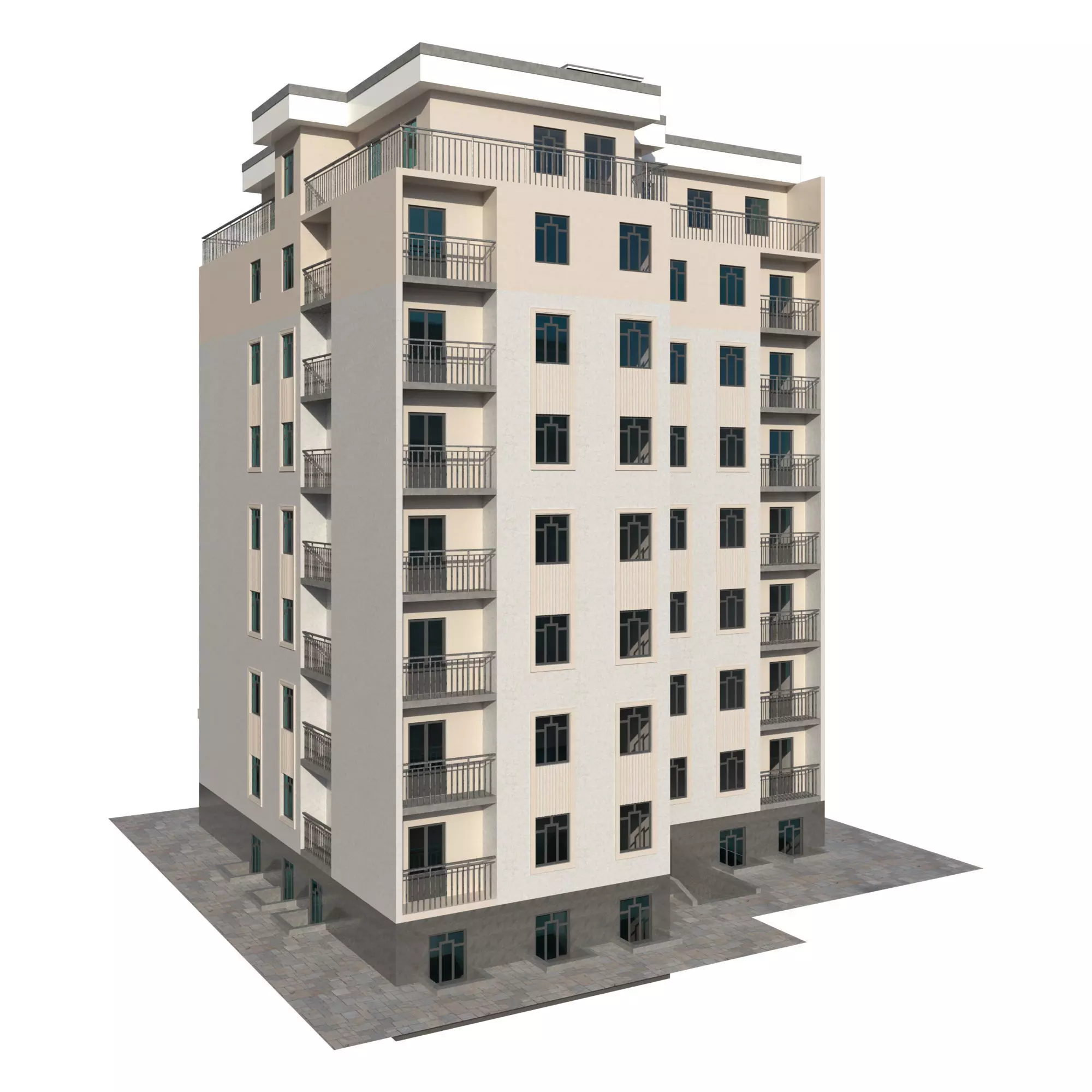 Residental building 3D model_0