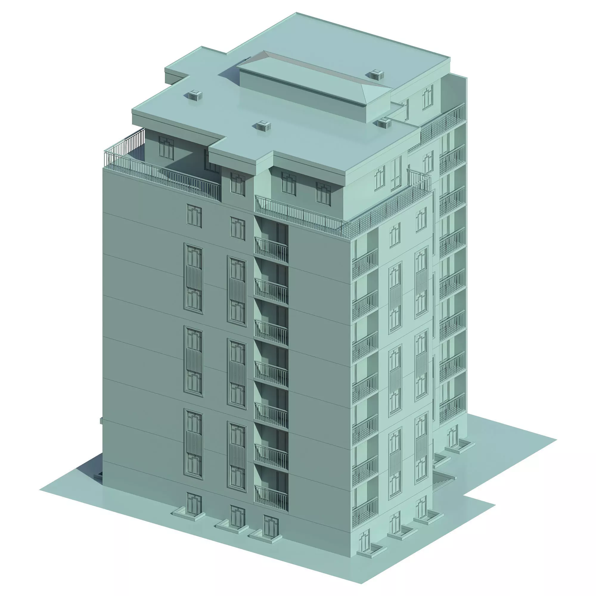 Residental building 3D model_4