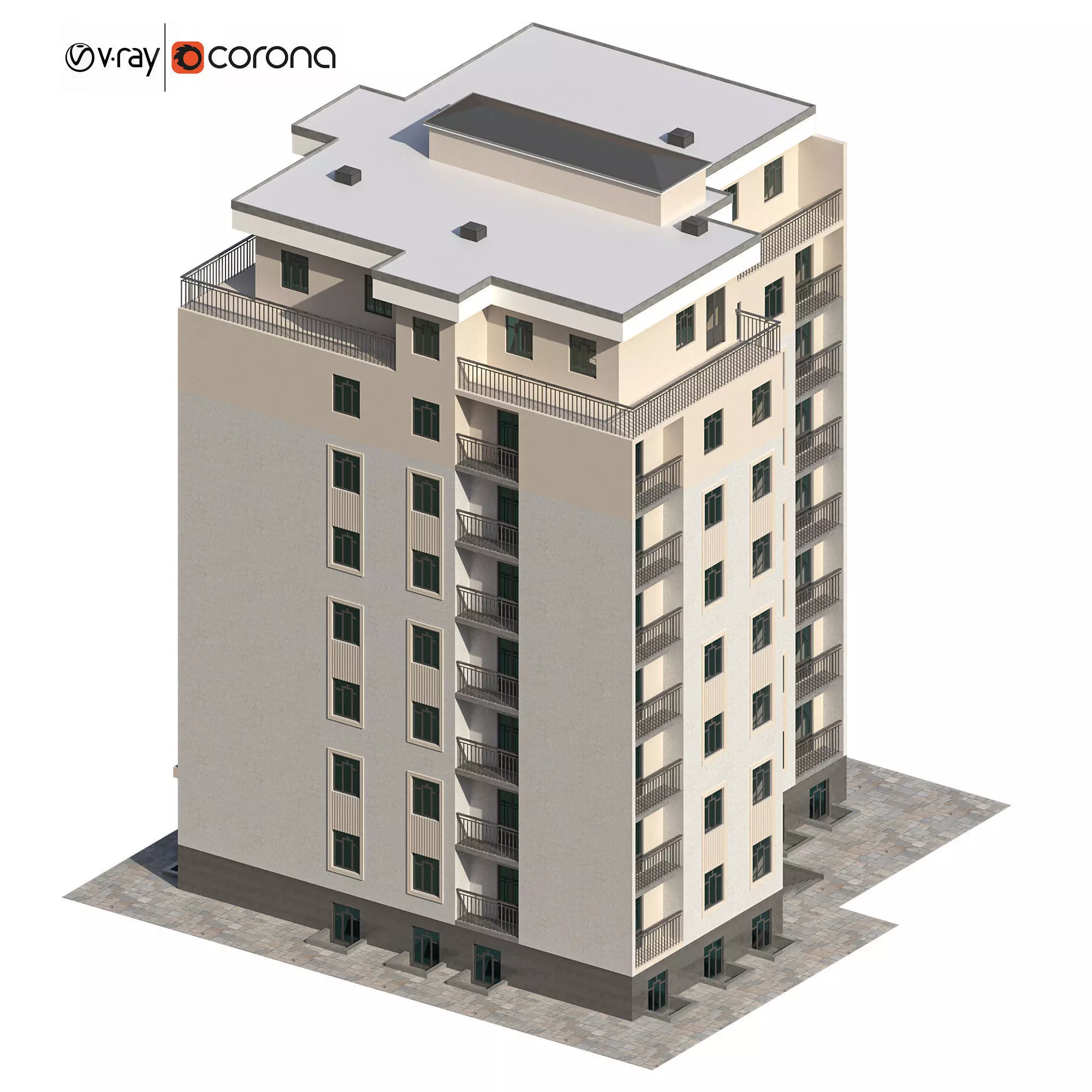 Residental building 3D model_5