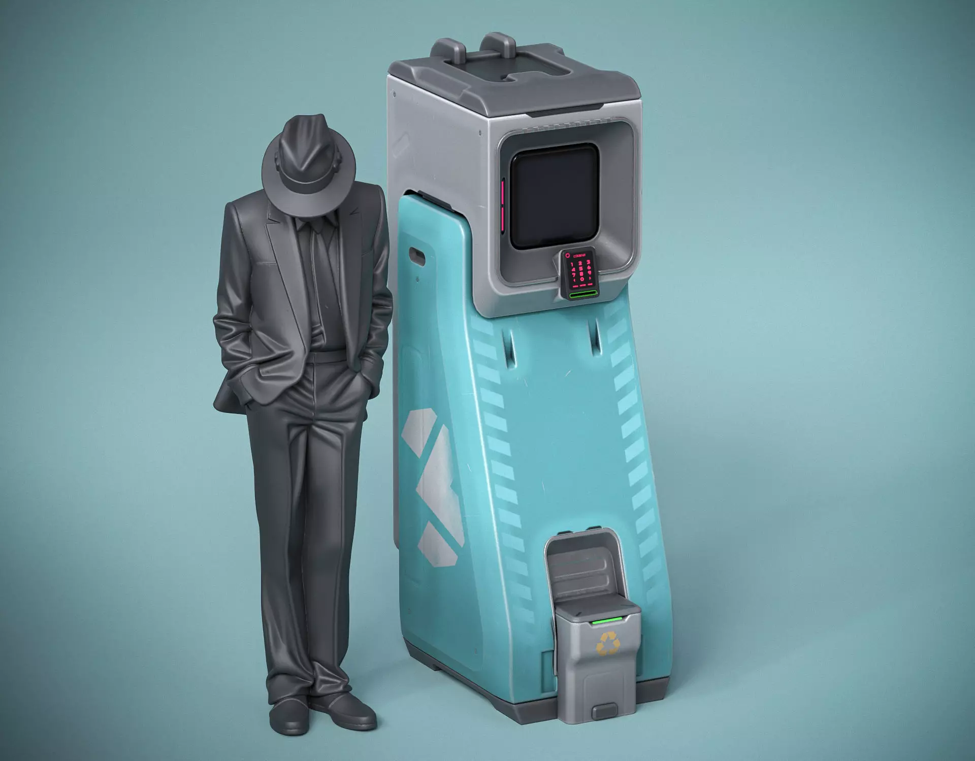 Sci-fi Console X3 PBR Low-poly 3D model_2