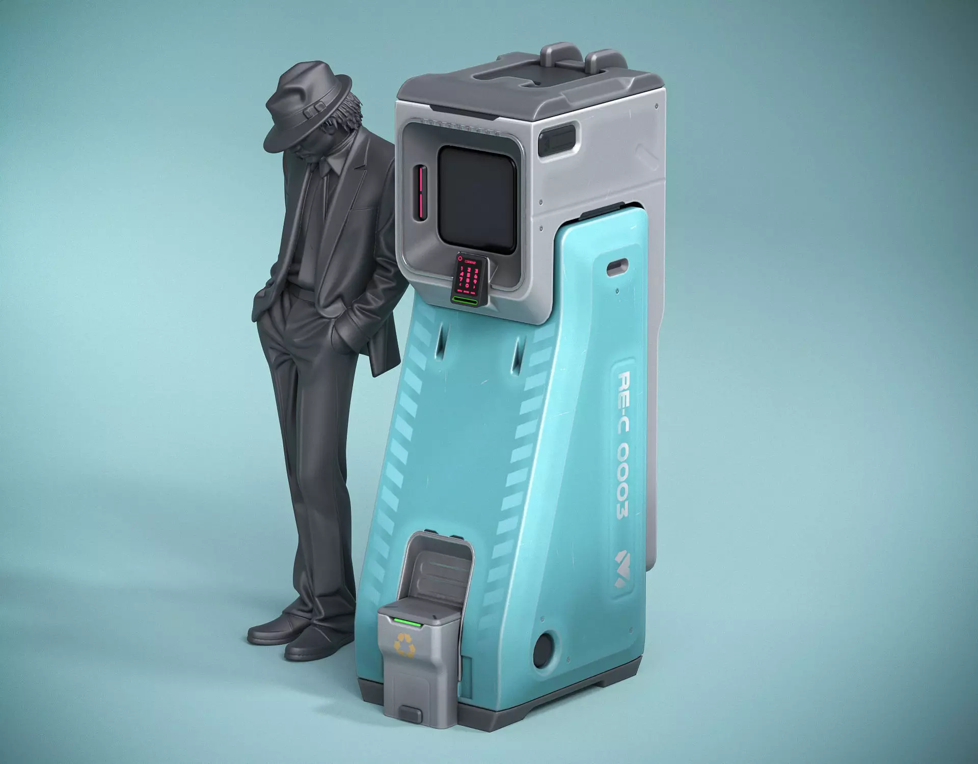 Sci-fi Console X3 PBR Low-poly 3D model_1