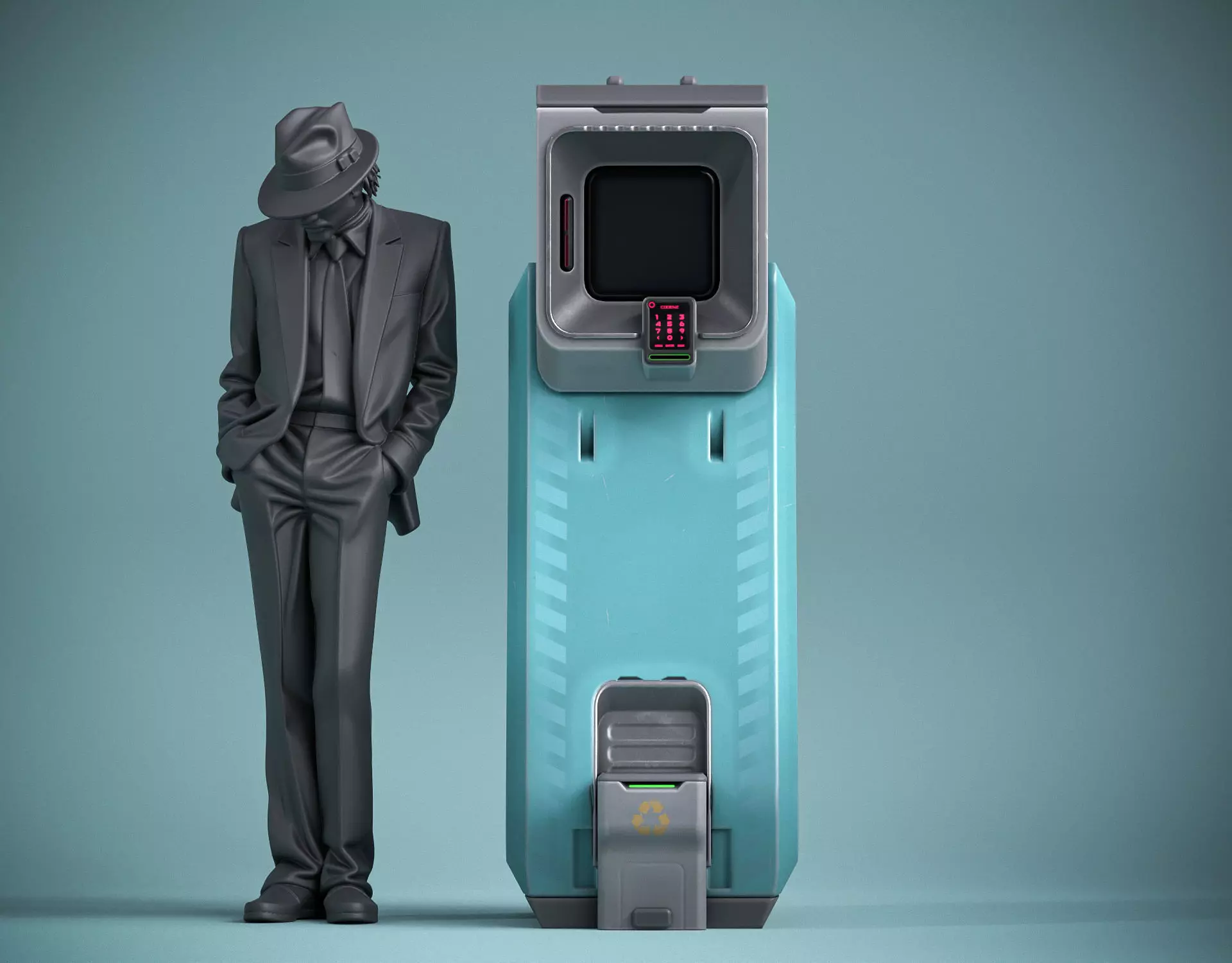 Sci-fi Console X3 PBR Low-poly 3D model_4