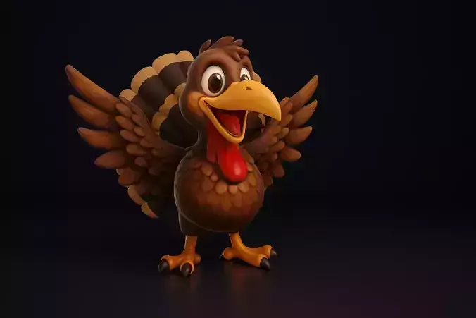 Cute Cartoon Turkey Model Thanksgiving Decoration
