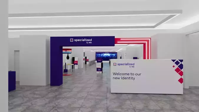 full event stage with gate 3D model