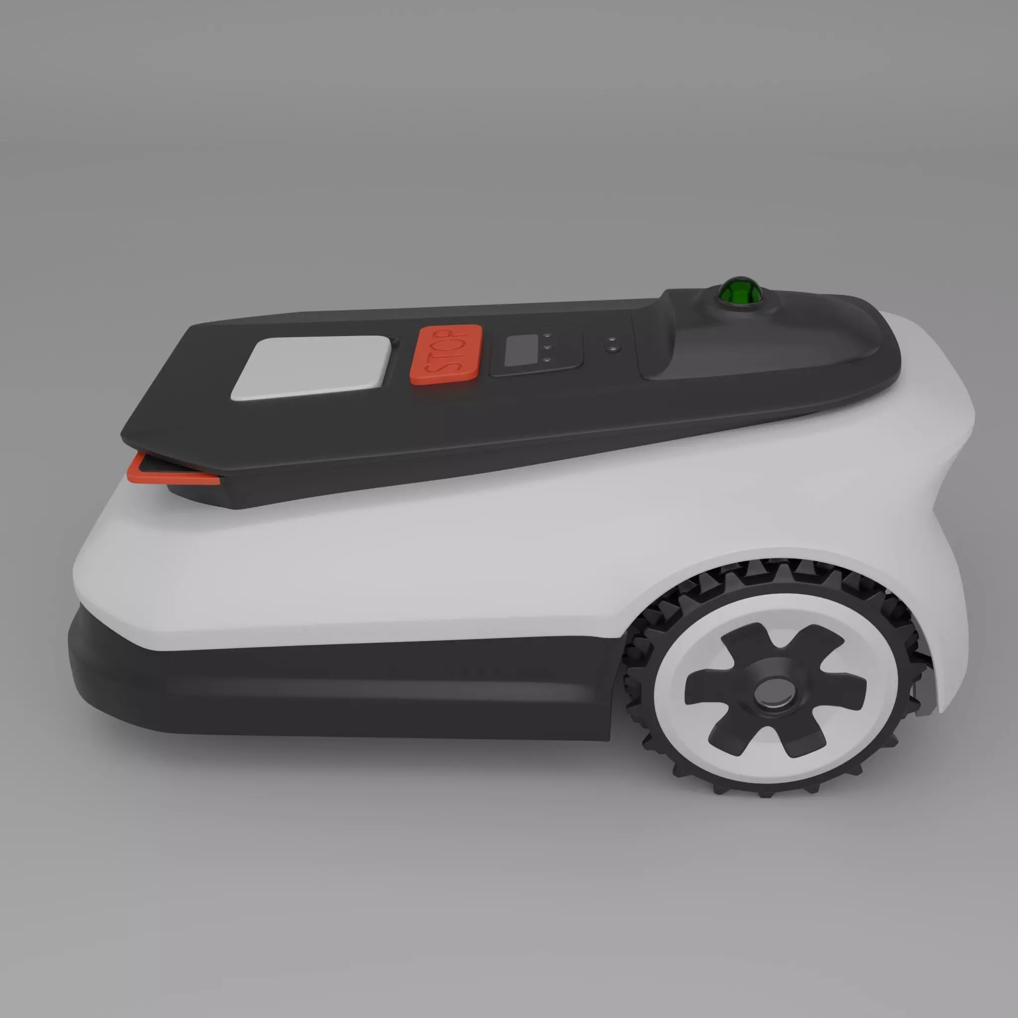 Robo Lawnmower Low-poly 3D model_4