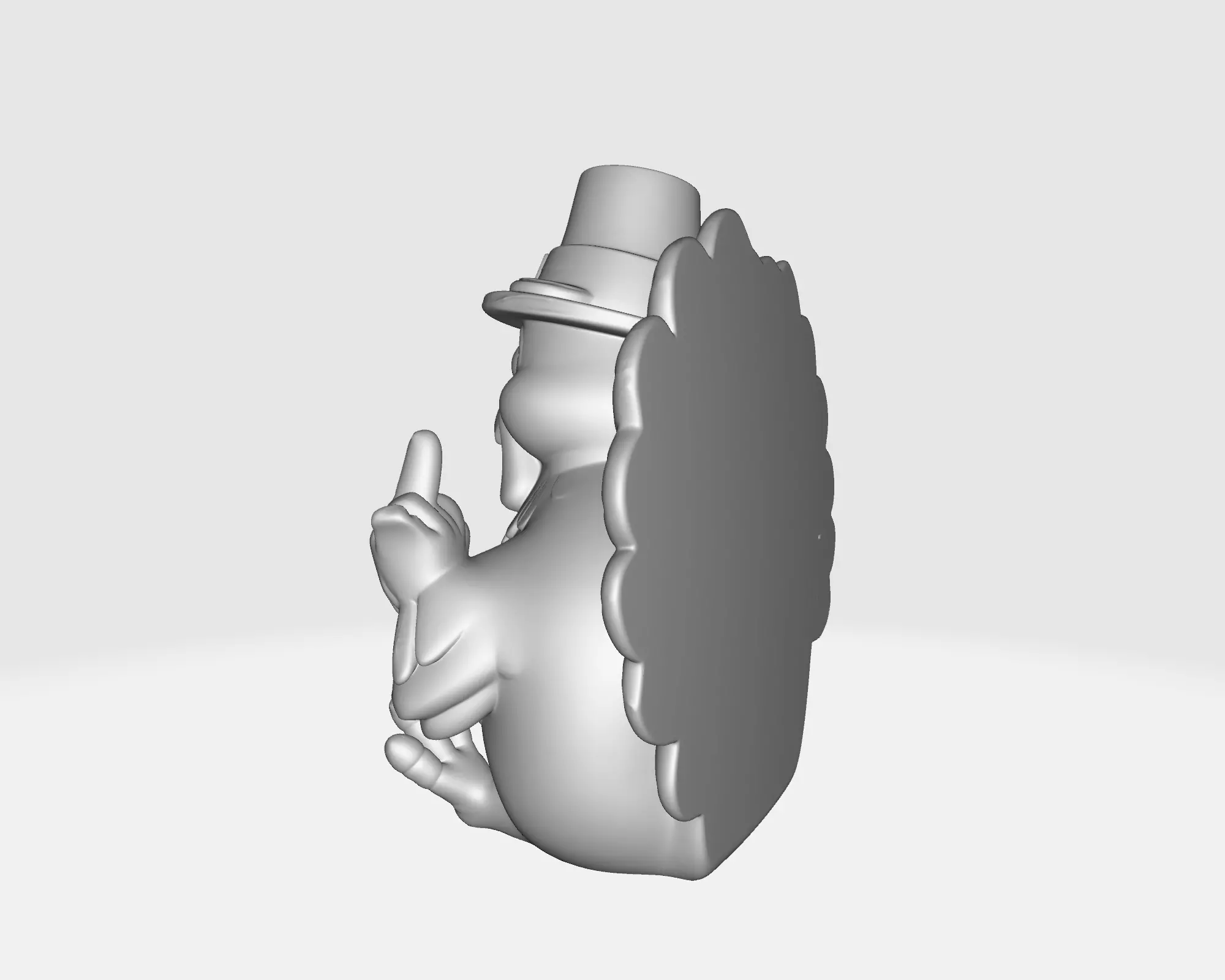 Funny Thanksgiving Turkey Middle Finger Statue Pilgrim Hat  3D print model_7