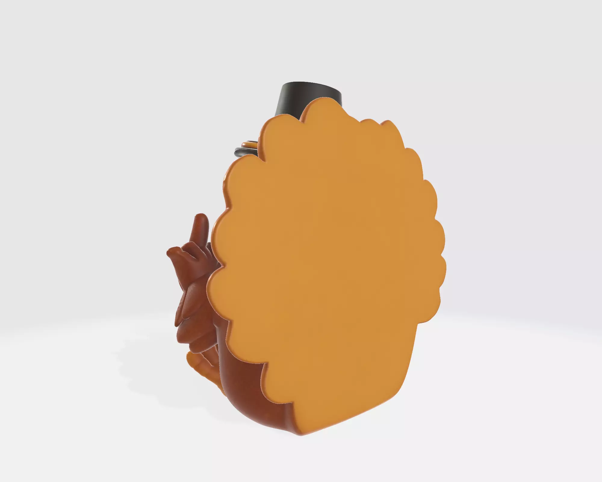 Funny Thanksgiving Turkey Middle Finger Statue Pilgrim Hat  3D print model_3