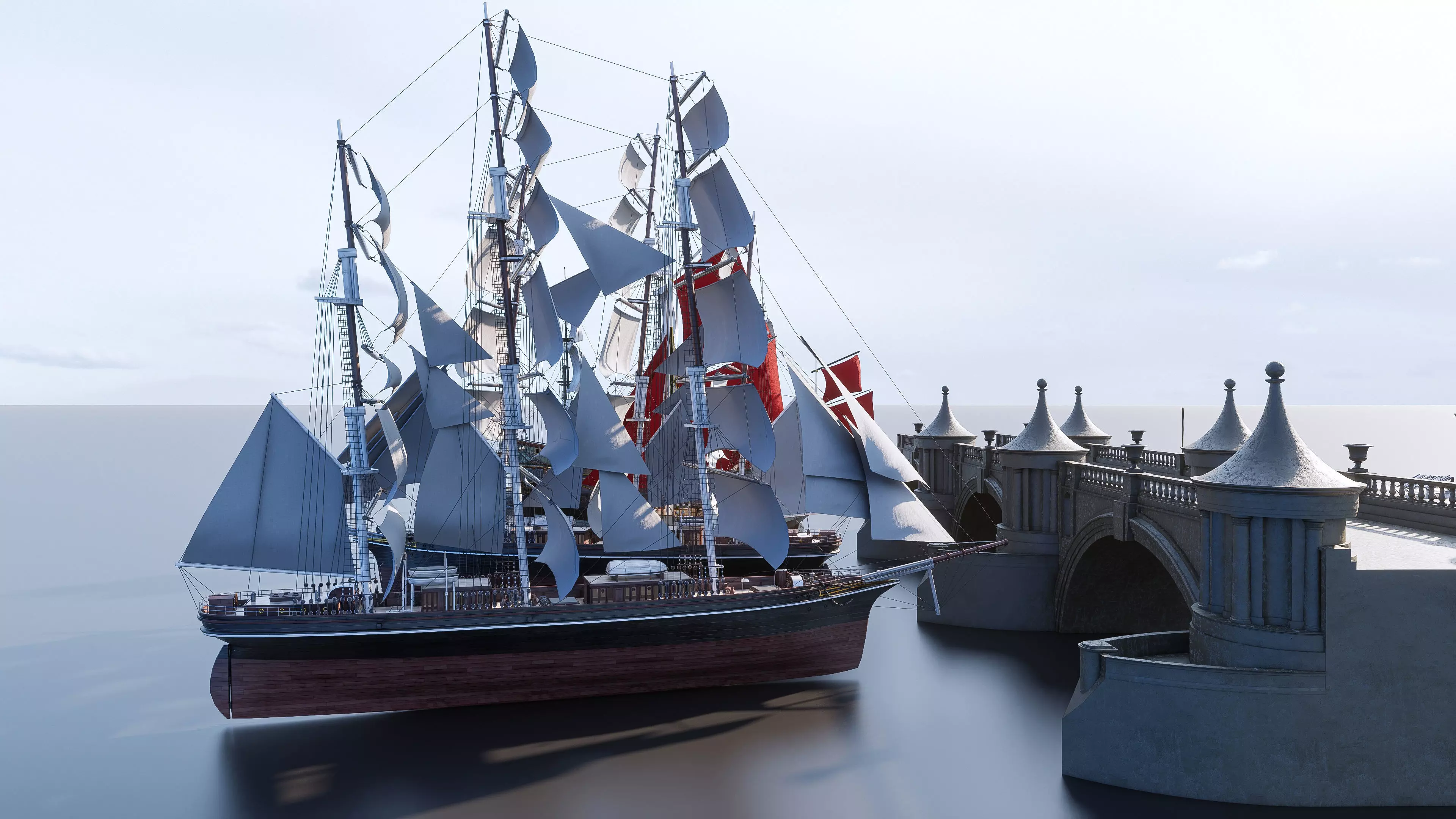 Wooden boat collection 4 3D model_9