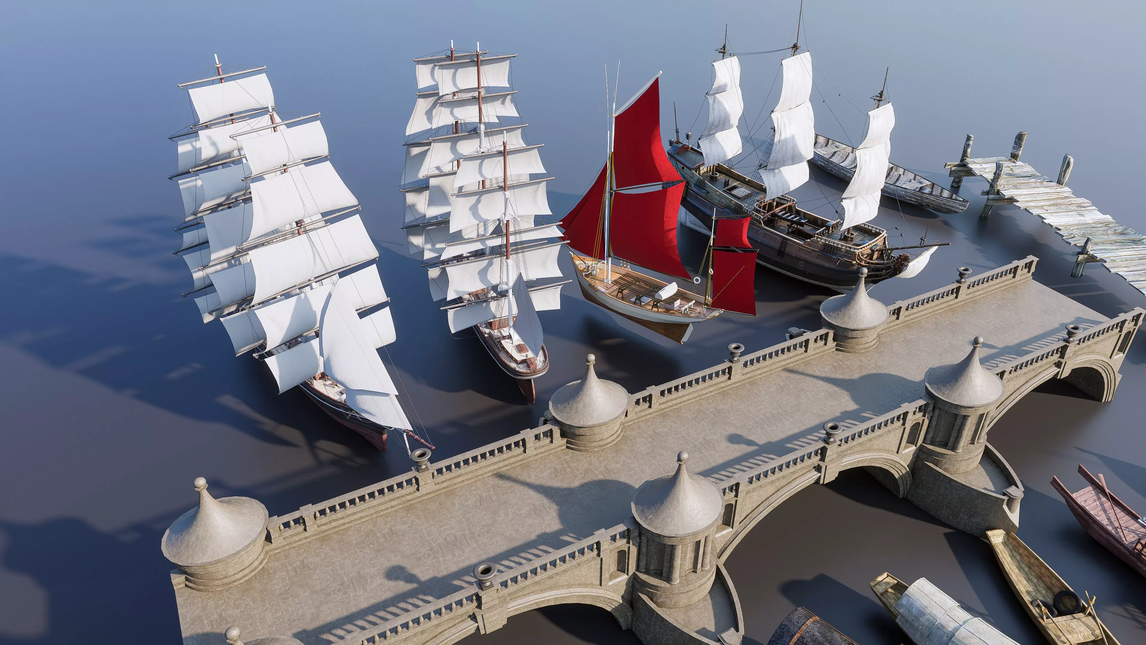 Wooden boat collection 4 3D model_13