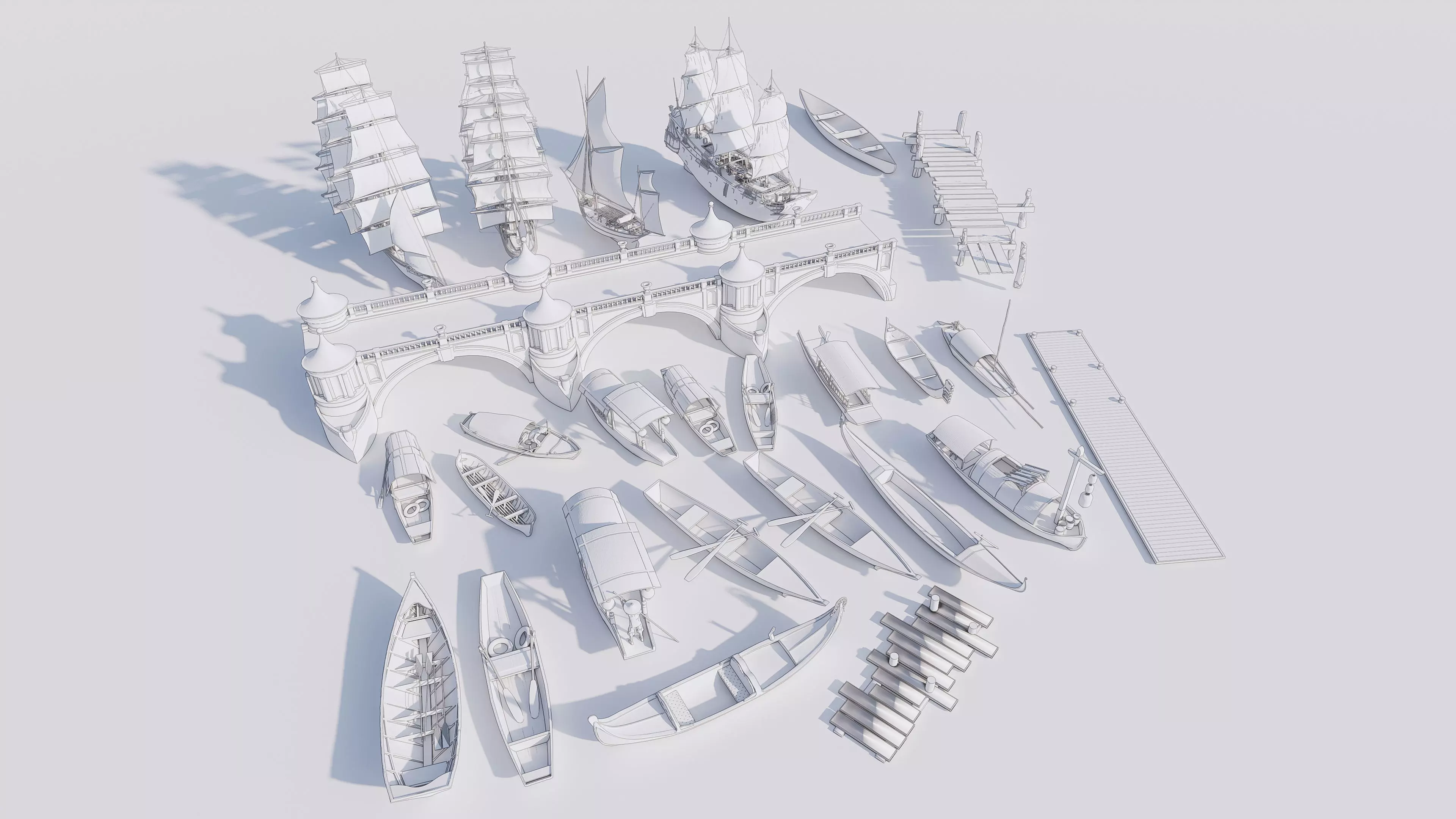 Wooden boat collection 4 3D model_20