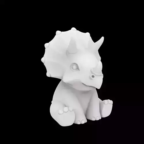 Baby Triceratops Figurine 3D Print Model