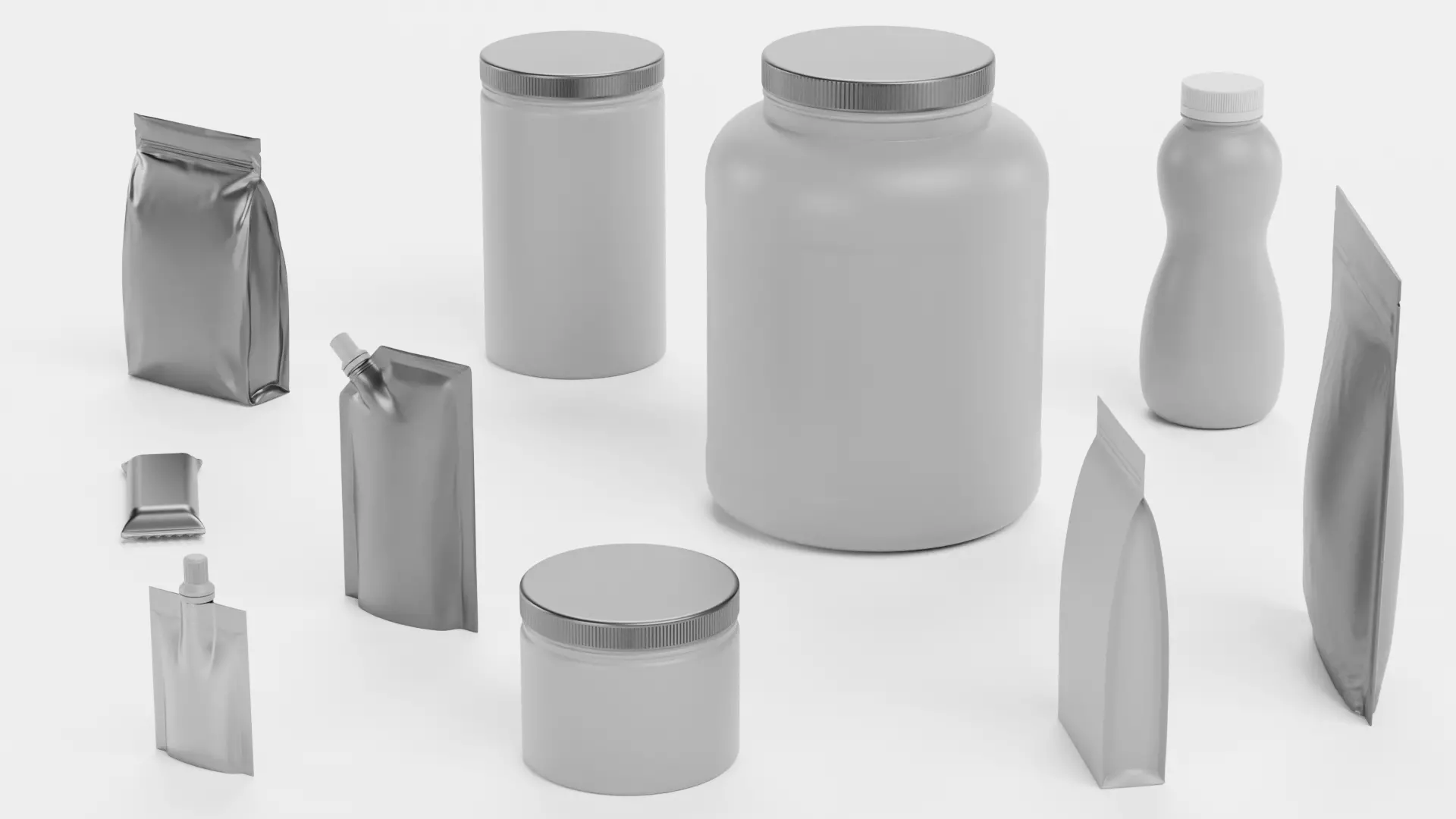 10 Sport Nutrition Containers - Product Packaging Collection Low-poly 3D model_16